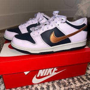 Kids Nike Dunk Lows - Purple, Gold and Navy